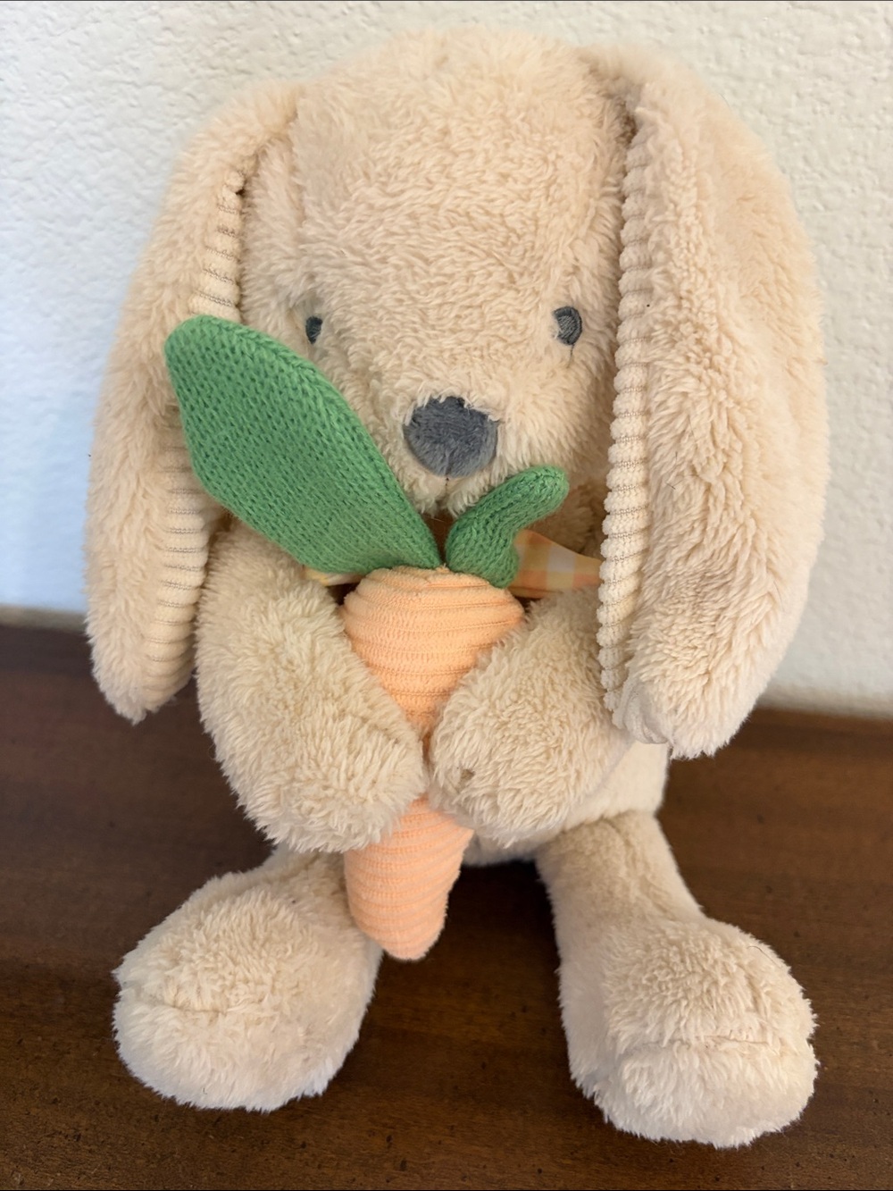 Cloud Island Target Plush Beige Bunny Holding Carrot Stuffed Animal
